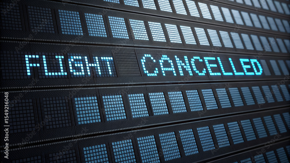 Obraz premium Flight disruption on airplane air traffic global aviation safety commercial airline war effect Flight disruption concept