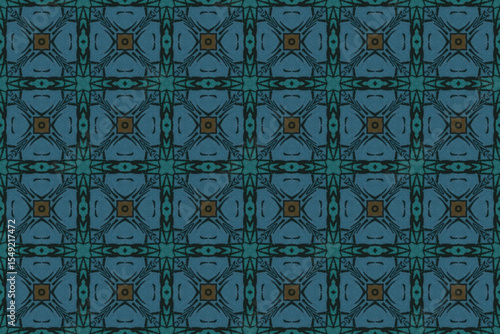 Seamless Interior Decoration Background Design Graphic Symmetric Wallpaper Cloth Texture Perspective Tile Luxury Fabric Template Textile Art Fashion Visual Geometric Digital Endless Shape Pattern.