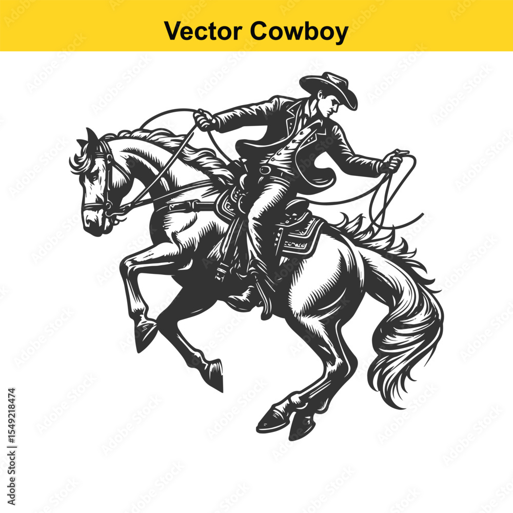 Obraz premium A Cowboy baking horse.