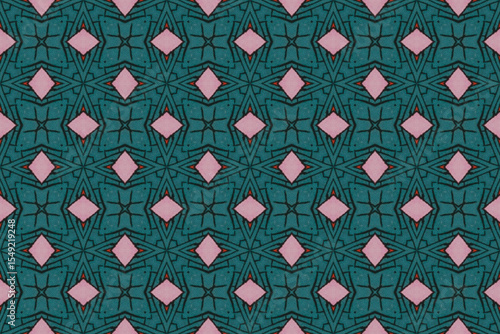 Seamless Interior Decoration Background Design Graphic Symmetric Wallpaper Cloth Texture Perspective Tile Luxury Fabric Template Textile Art Fashion Visual Geometric Digital Endless Shape Pattern.