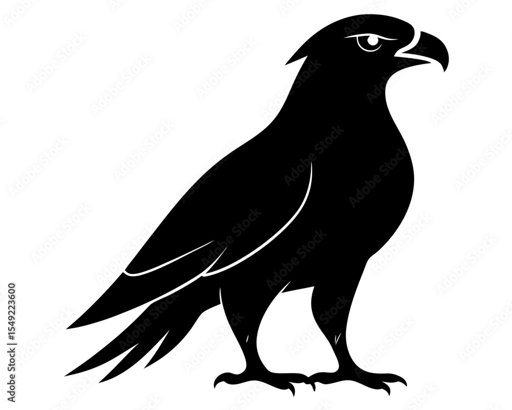 Fototapeta premium Hawk Bird Silhouette Vector Art