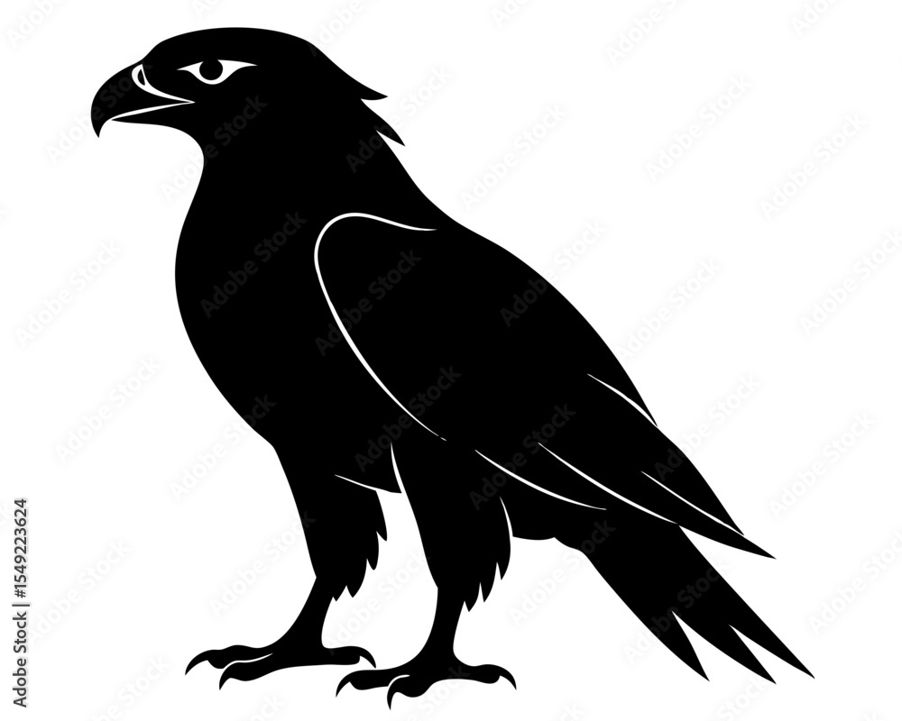 Fototapeta premium Hawk Bird Silhouette Vector Art
