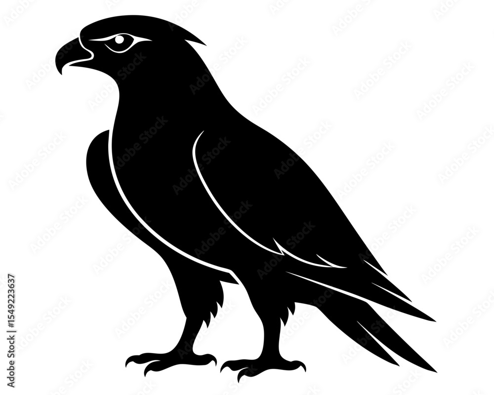 Fototapeta premium Hawk Bird Silhouette Vector Art