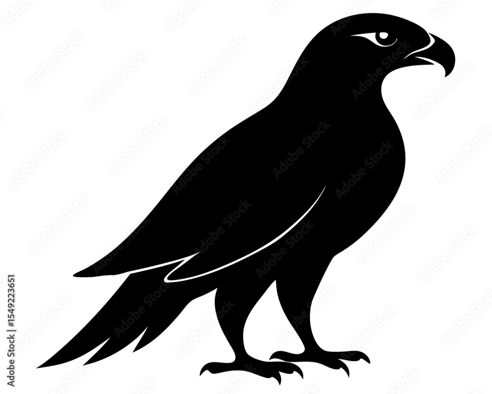 Fototapeta premium Hawk Bird Silhouette Vector Art