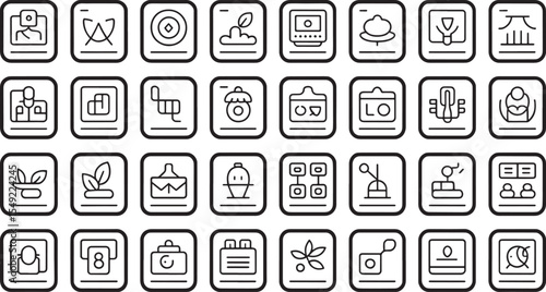 Vector set of web and business communication icons for website design