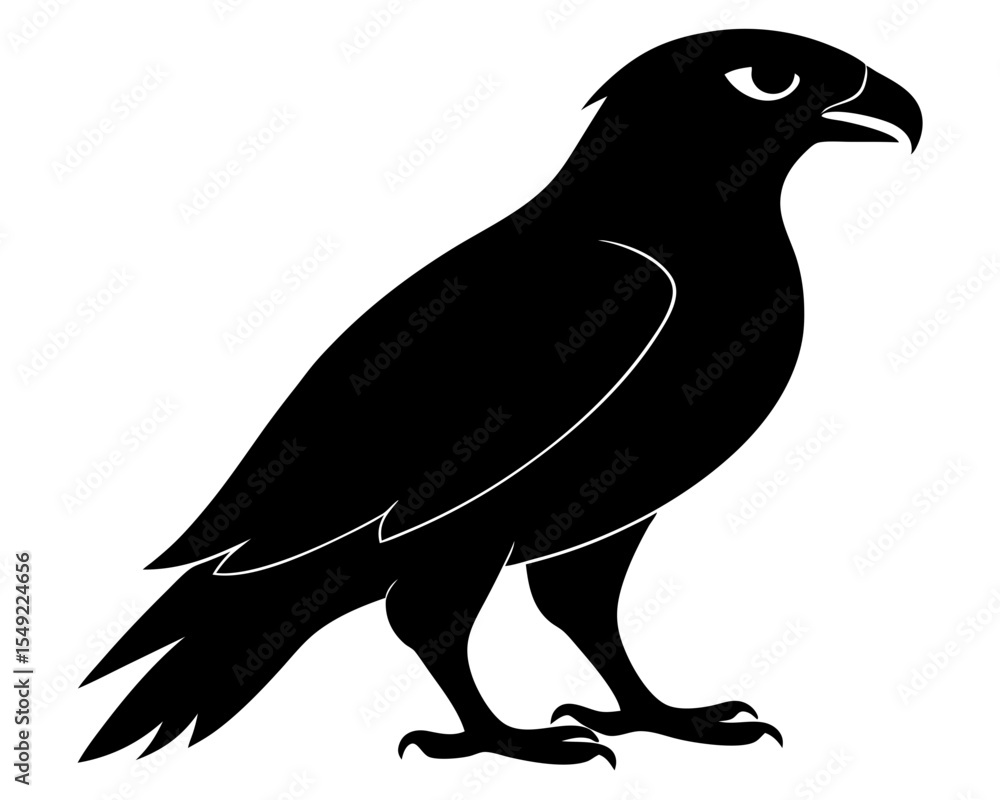 Fototapeta premium Hawk Bird Silhouette Vector Art