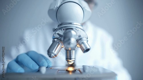A scientist studies microbial life under a microscope, investigating the role of bacteria in food spoilage and how to prevent contamination.