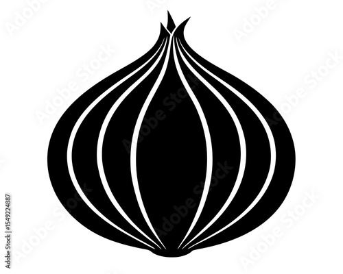 Onion vector silhouette illustration isolated on white background
