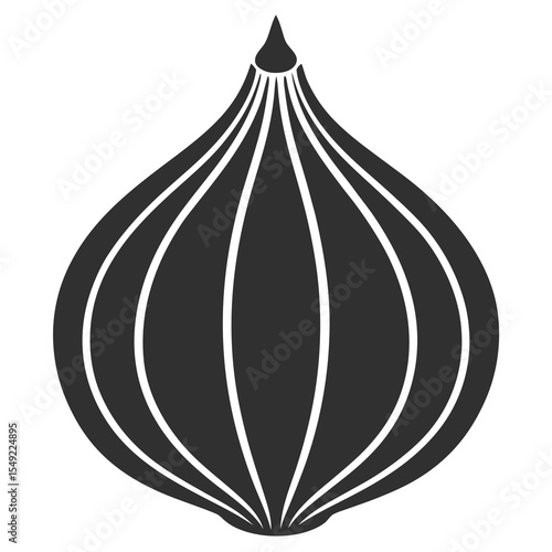Onion vector silhouette illustration isolated on white background