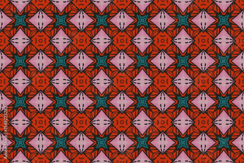 Seamless Interior Decoration Background Design Graphic Symmetric Wallpaper Cloth Texture Perspective Tile Luxury Fabric Template Textile Art Fashion Visual Geometric Digital Endless Shape Pattern.