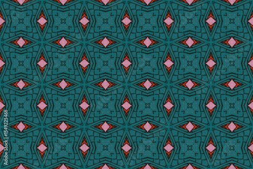 Seamless Interior Decoration Background Design Graphic Symmetric Wallpaper Cloth Texture Perspective Tile Luxury Fabric Template Textile Art Fashion Visual Geometric Digital Endless Shape Pattern.