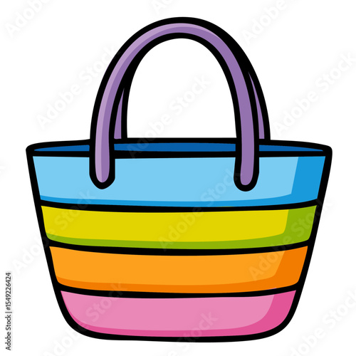 bunte Strandtasche in Regenbogen Farben 