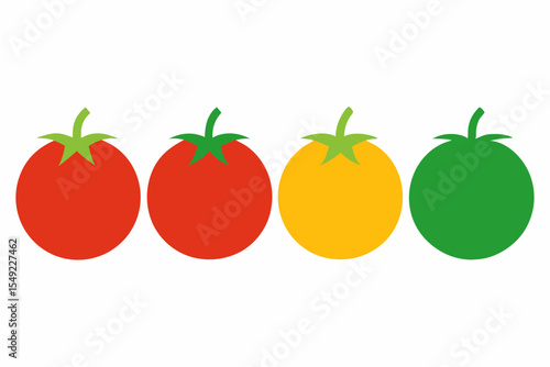 set of Tomato icon  vector silhouette illustration isolated on white background