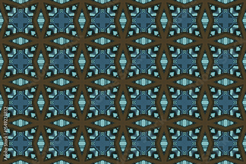 Seamless Interior Decoration Background Design Graphic Symmetric Wallpaper Cloth Texture Perspective Tile Luxury Fabric Template Textile Art Fashion Visual Geometric Digital Endless Shape Pattern.