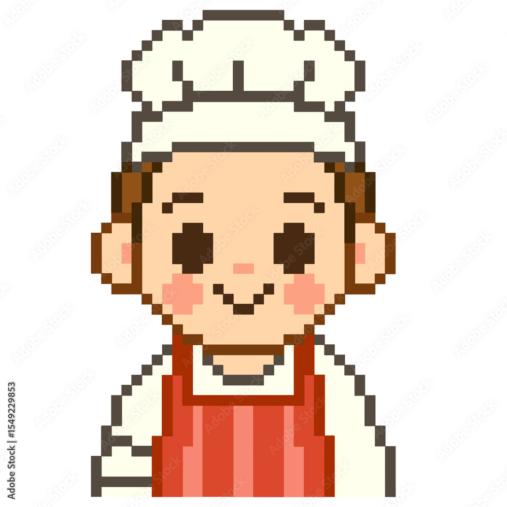 Obraz premium Flat Design Pixel Art Butcher Illustration