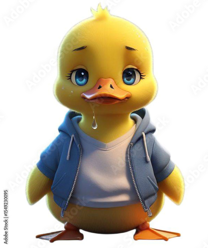 Duckling, yellow duck, animal, duck in a shirt