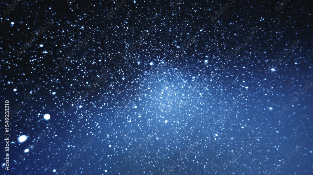 Fototapeta premium Night Sky: Falling Snowflakes