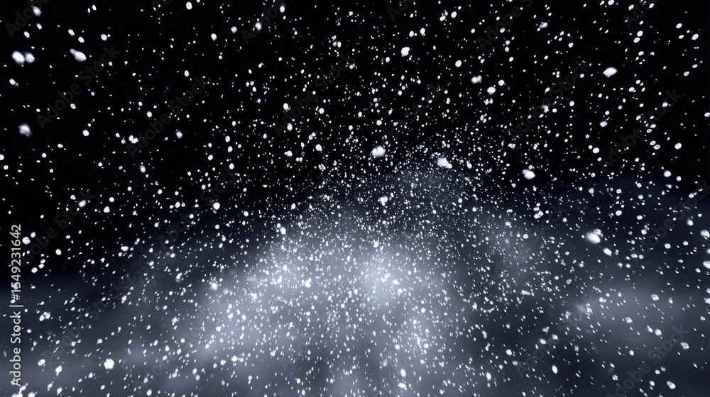 Obraz premium Night Sky: Falling Snowflakes