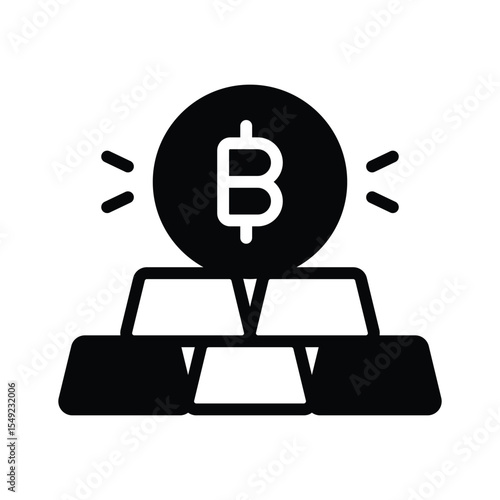 A captivating glyph icon of digital bitcoin assets
