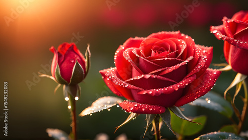 A single petal holds the memory of an entire garden — each dewdrop is a tiny lens capturing blurred blossoms, golden sunlight, and the quiet poetry of dawn.