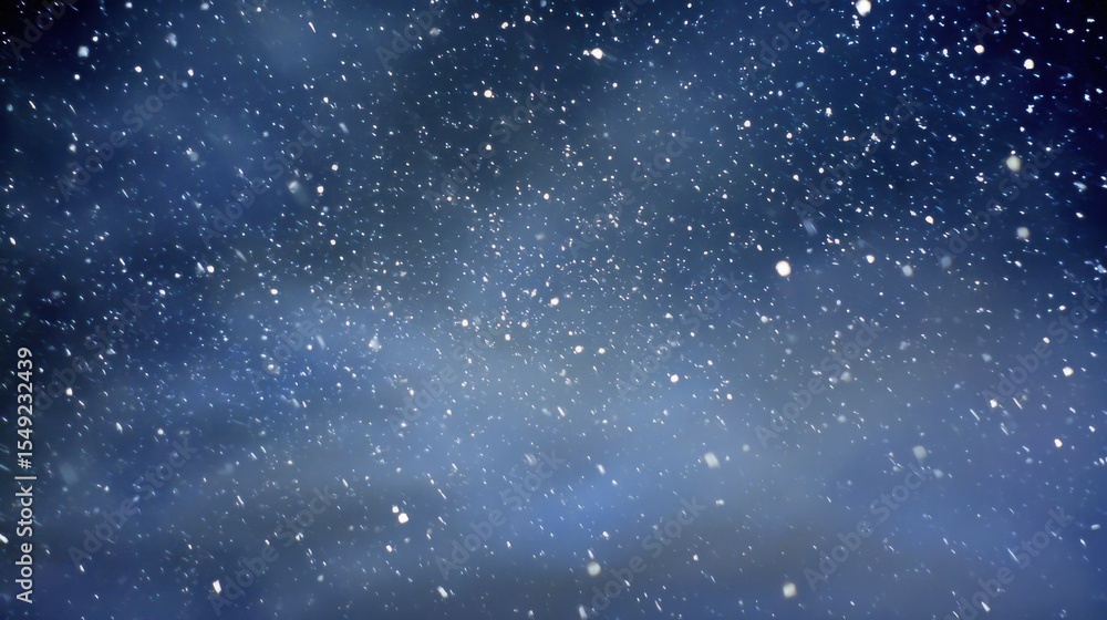 Fototapeta premium Night Sky: Falling Snowflakes