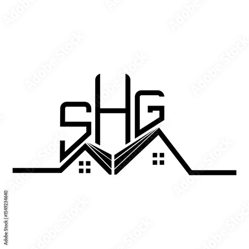 SHG Real State logo design, SHG simple and modern logo. SHG luxurious alphabet design