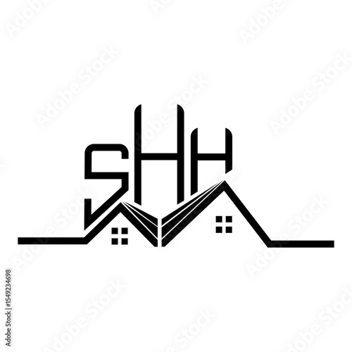 SHH Real State logo design, SHH simple and modern logo. SHH luxurious alphabet design