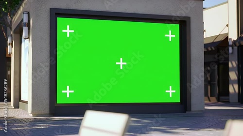 Green Screen Billboard Mockup in Urban Setting