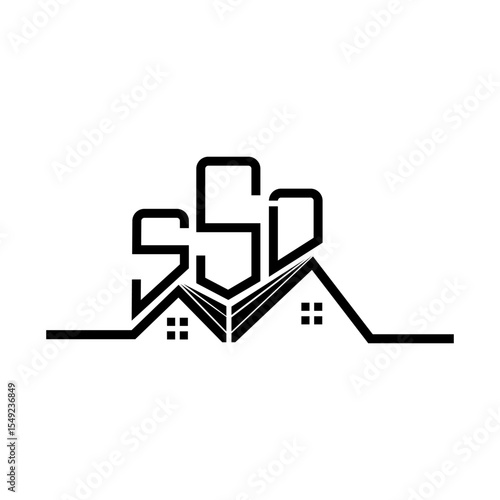 SSD Real State logo design, SSD simple and modern logo. SSD luxurious alphabet design