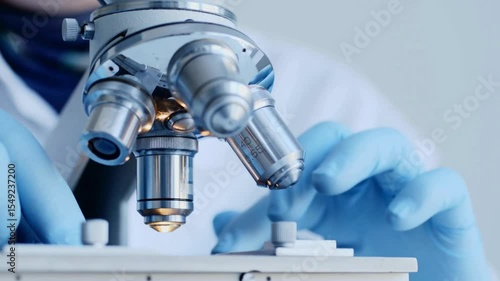 A close up of the Marburg virus under a microscope, helping researchers explore its transmission and potential treatments in a laboratory setting.