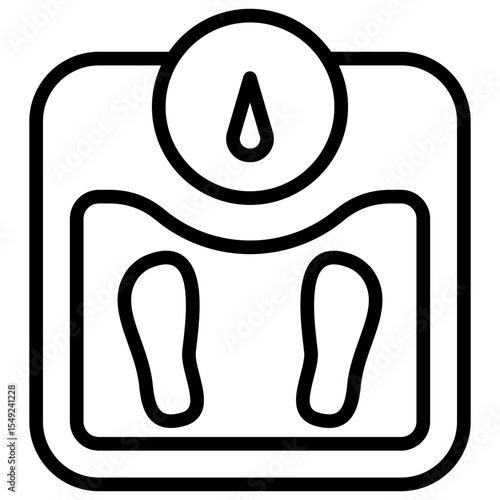 Weight Scale - Outline Style Icon - body scale with a measurement dial, symbolizing weight tracking