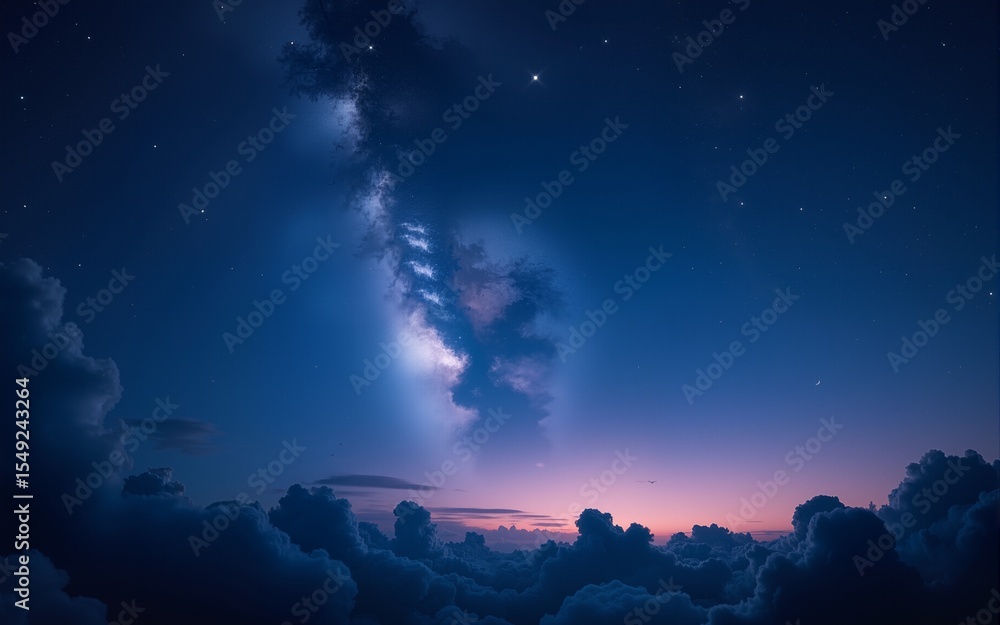 Naklejka premium fantasy night sky with starry night theme wallpaper background. High quality