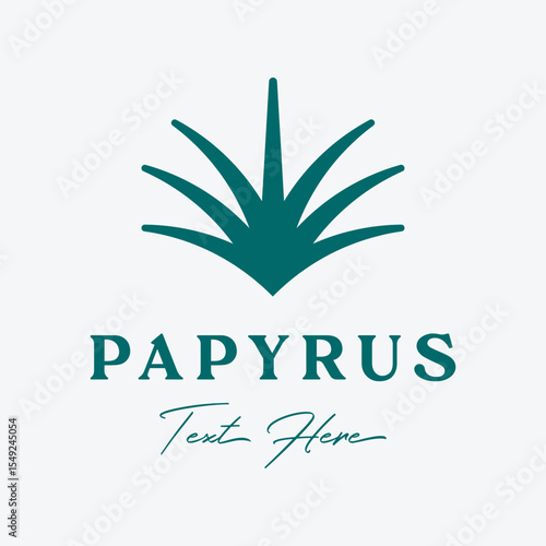 Papyrus plant icon and logo design. lily flower. Ethnic design with ancient Minoan flowers. Vector illustration.