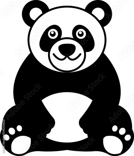 isolate panda icon vector