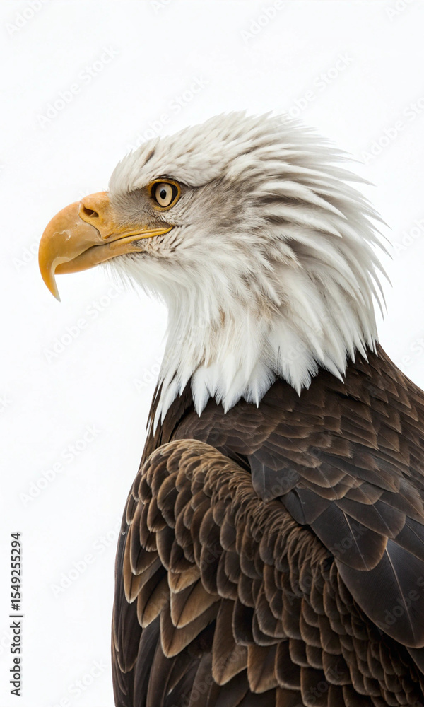 Fototapeta premium bald eagle on white background