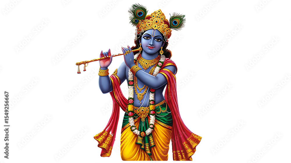 Fototapeta premium Hindu God Krishna – Vibrant Indian Religious Image