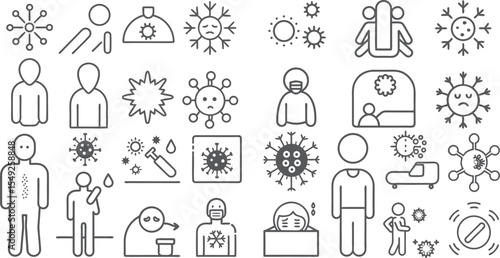 Comprehensive Illustration of Viral Infection, Symptoms, and Prevention Measures