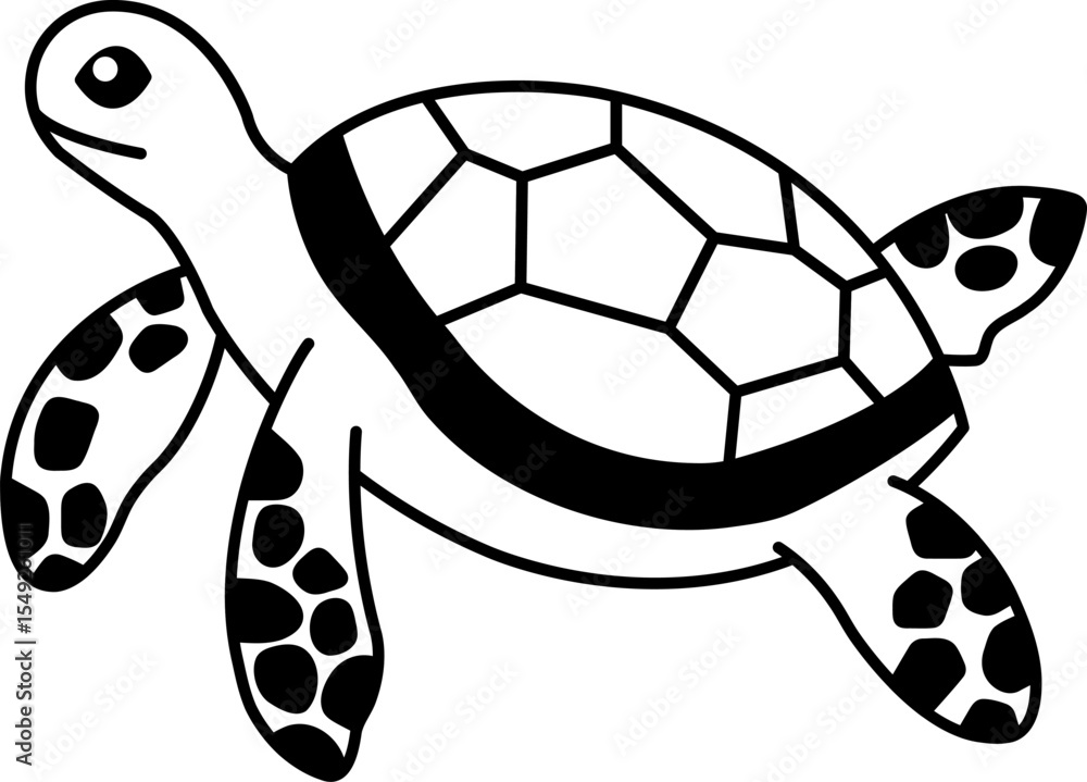 Obraz premium isolate black and white sea turtle icon vector