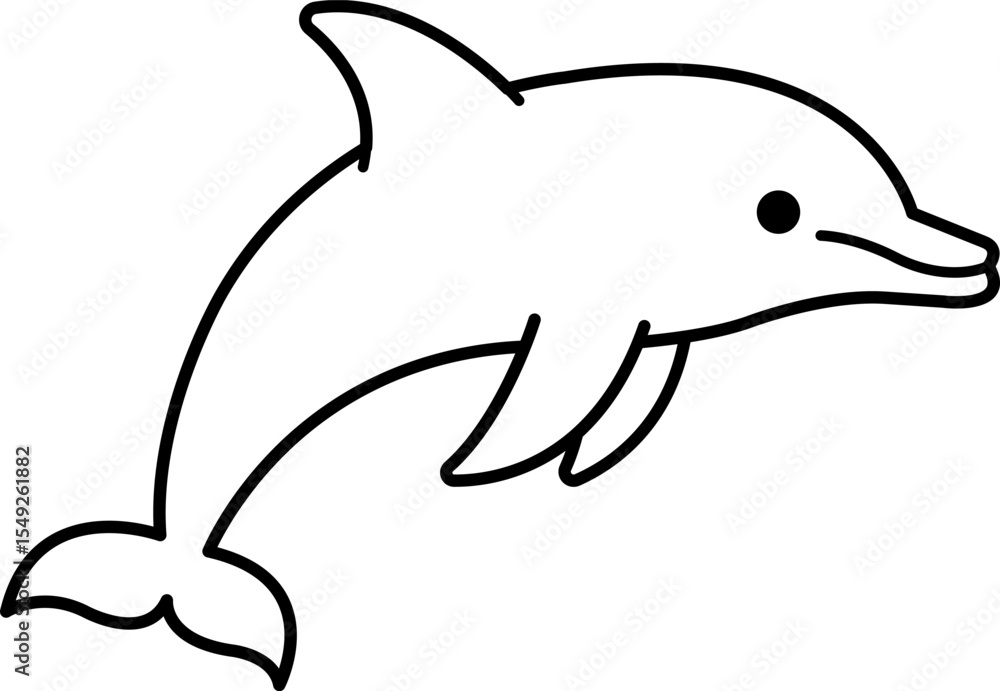 Obraz premium isolate black and white dolphin icon vector
