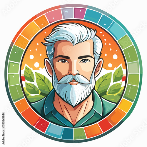 circular logo for an art therapist that works 