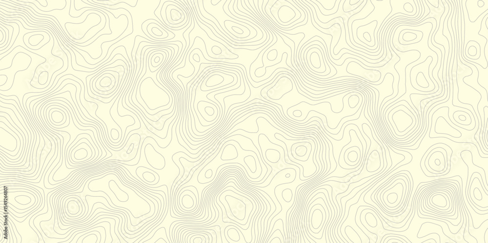 Obraz premium Abstract topographic map with contour lines on a cream background showing elevation changes and patterns for geographic representation.