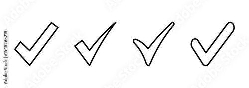 Check mark icon vector. Tick mark sign and symbol