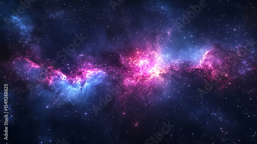 Vibrant Galactic Nebula with Pink and Blue Hues