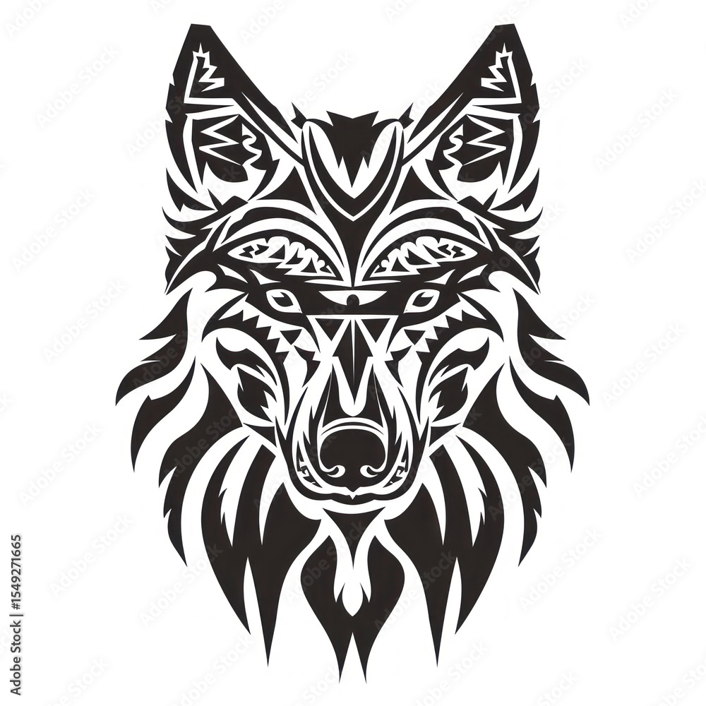 Obraz premium Wolf stencil animal mammal.