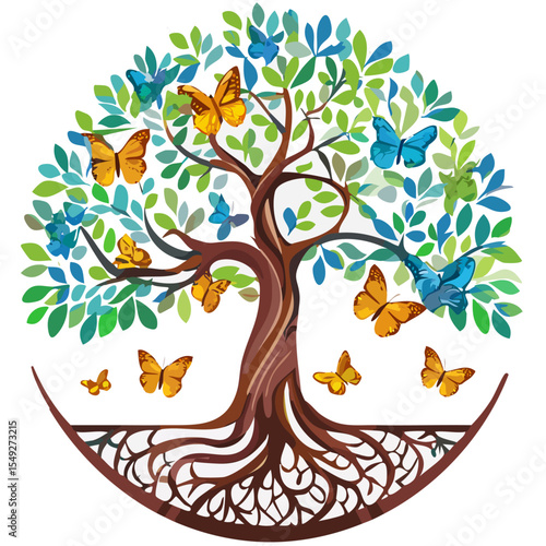 arbre de vie + papillons 1