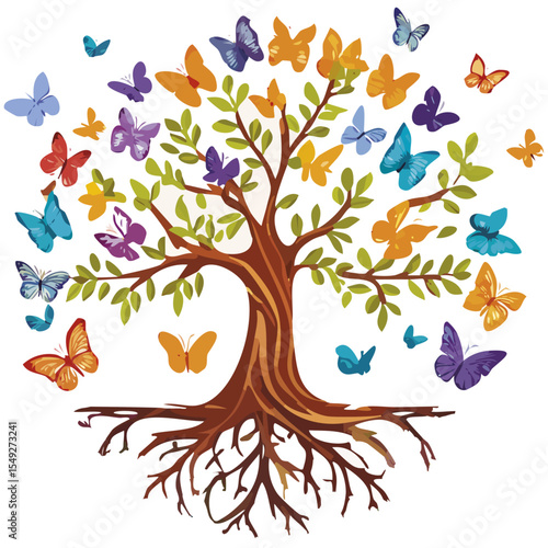 arbre de vie + papillons 2