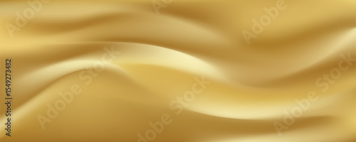 Close-up texture of natural gold silk. Light Golden fabric smooth texture surface background. Smooth elegant gold silk in Sepia toned.
