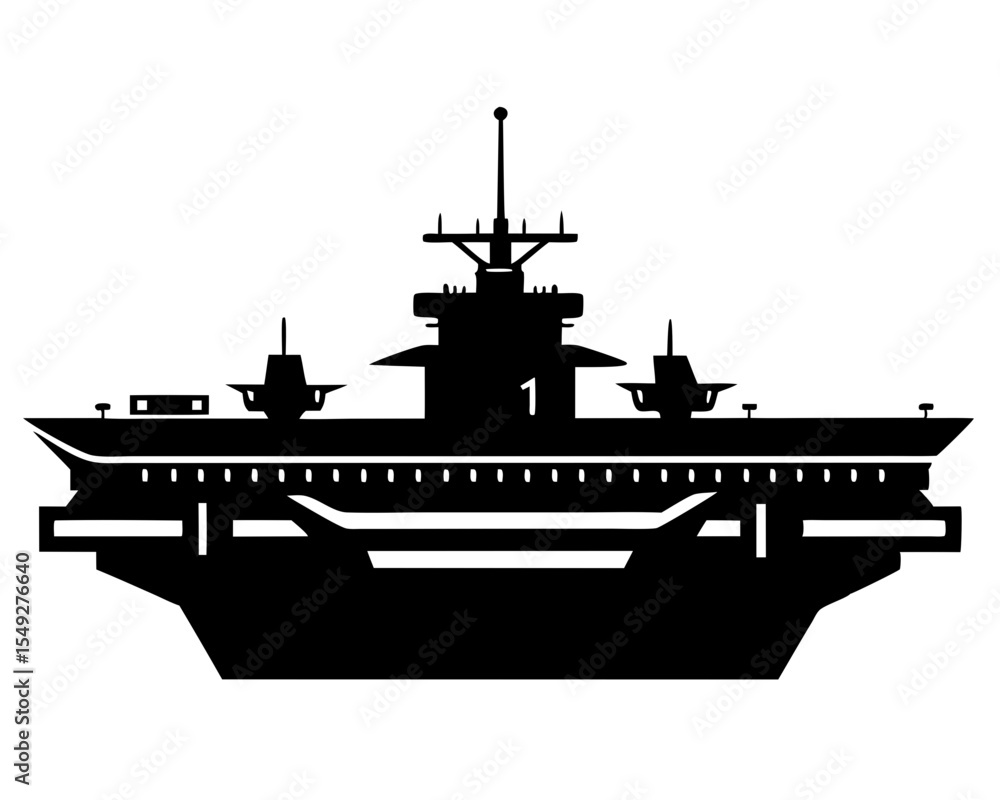 Fototapeta premium Aircraft Carrierv Vector Art, Aircraft Icon Clipart
