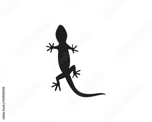Lizard Chameleon Gecko Silhouette black vector 10