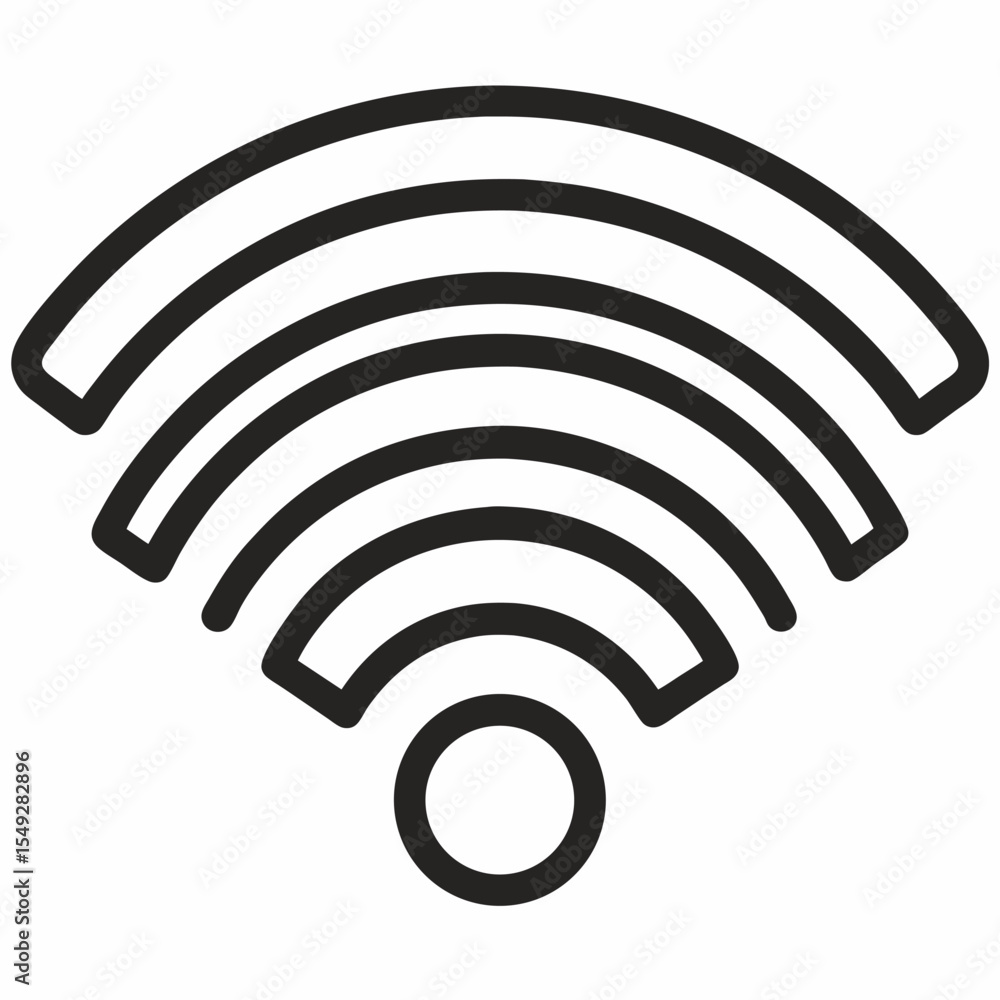 WiFi outline icon on white background WiFi outline icon on white background